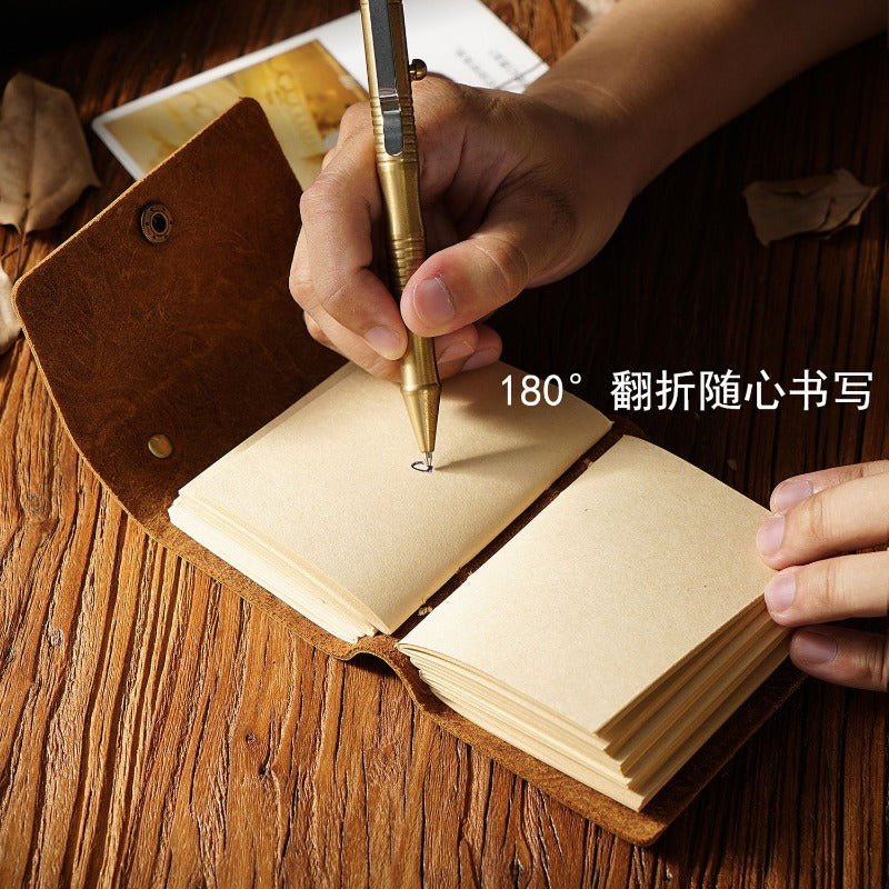 Wholesale Portable Real Cowhide Graffiti Retro Handmade Notebook